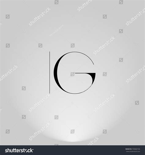 Ig Black Thin Minimalist Logo Design Stock Vector Royalty Free