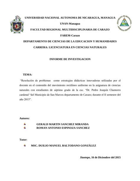 Pdf Universidad Nacional Autonoma De Nicaragua De Estudio Que