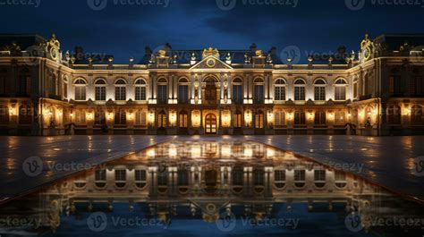 Night view of Versailles Palace. Generative AI 32977681 Stock Photo at ...