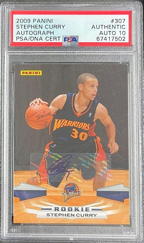 Panini Stephen Curry Signed Rookie Card Auto Psa Slabbed