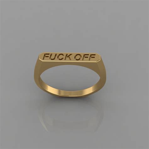 Sterling Silver Bar Ring Any Custom Word Ring Fuck Off Ring Fuck You Ring Fuck Ring Teenage