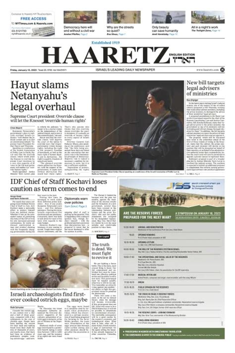 Haaretz - English Edition (Friday) Subscriptions - PressReader