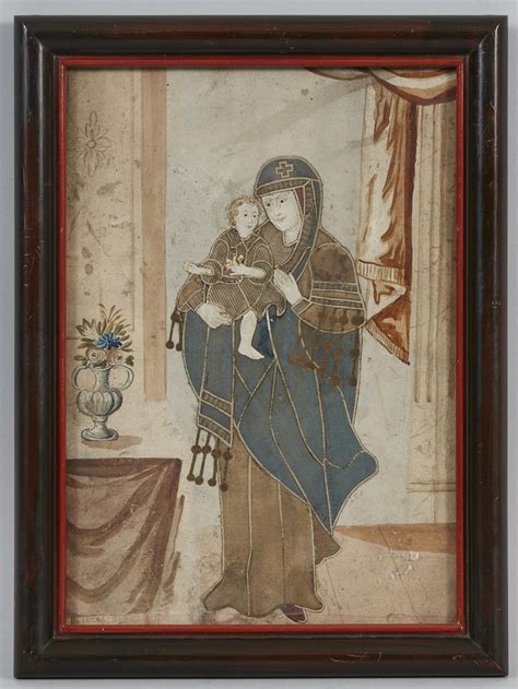 Andachtsbild Stehende Madonna Mit Kind Lot 534