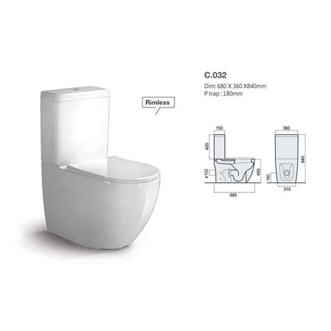 Vera Ceramica C Rimless Rimless Toilet Bowl With Tornado Flush