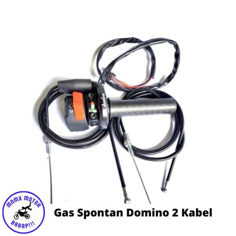 Jual Gas Spontan Domino 2 Kabel Plus Saklar Pnp KLX DT CRF WR Universal