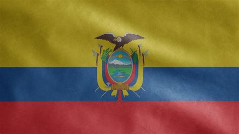 Premium Photo Ecuadorian Waving Flag In The Wind