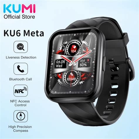 World Premiere KUMI KU6 Meta Smart Watch 1 96 100 Exquisite Dial With