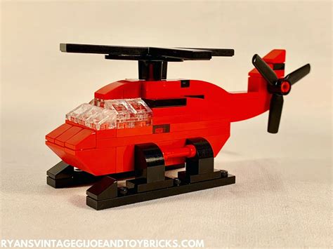 LEGO CITY -- CUSTOM MINI RED HELICOPTER VEHICLE MOC + PDF INSTRUCTIONS ...