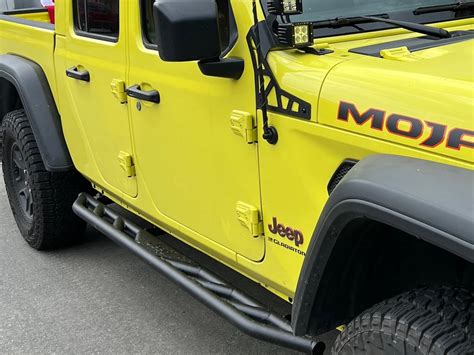 Jeep Licensed By Redrock Rock Sliders With Jeep Logo Textured Black 20 24 Jeep Gladiator Jt