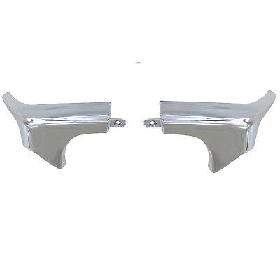 1968 69 70 71 72 El Camino Chrome Rear Bed Corner Moldings Pair