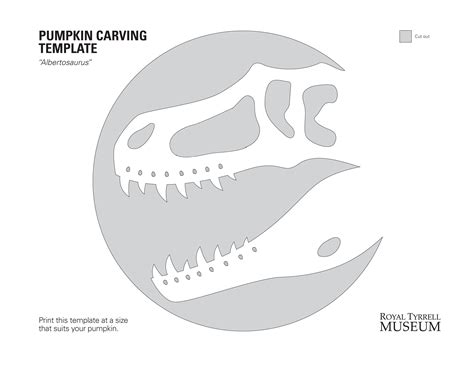 Dinosaur T-Rex Skeleton (Free Pumpkin Stencil - Pumpkin Pattern ...