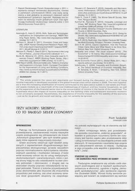 Pdf Trzy Kolory Srebrny Co To Takiego Silver Economy Polityka