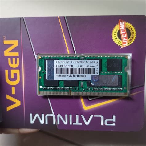 Jual Sodimm Vgen V Gen Platinum 8GB DDR3L 10600 1333 Resmi Shopee