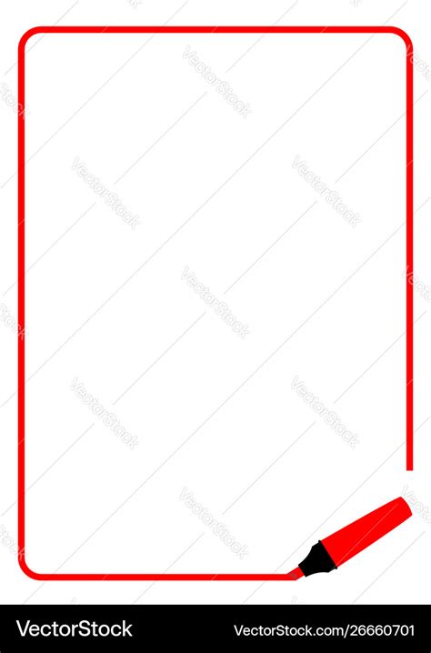 Red Highlighter Page Border Royalty Free Vector Image