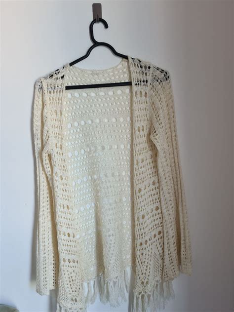 Tricot Vazado Nude Casaco Feminino Usado 71350530 Enjoei