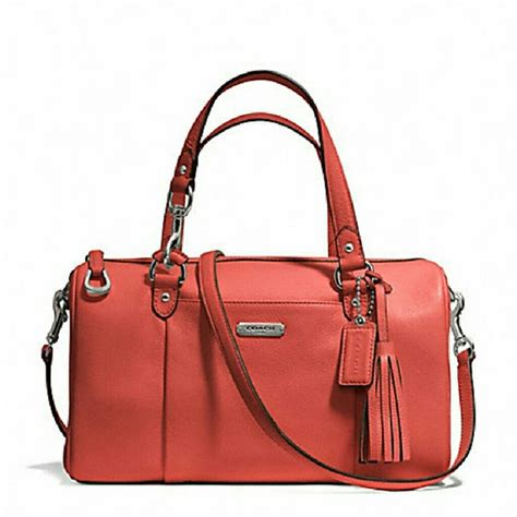 Off Coach Handbags Authentic Coach Avery Pebble Coral Leather