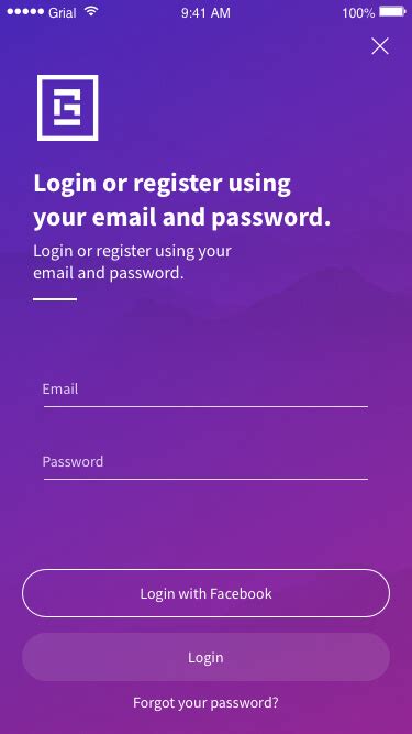 Login Page Grial UI Kit For Xamarin Forms