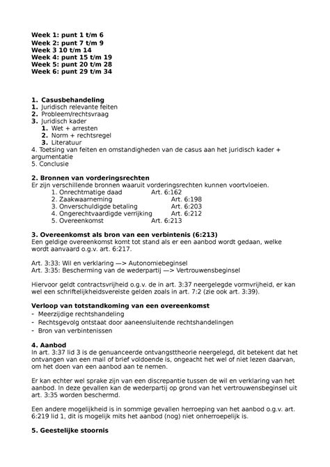 Complete Samenvatting Tussentoets Week T M Punt Punt