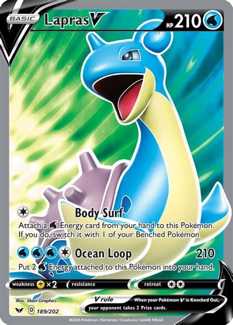 Lapras V Full Art Swsh01 Sword And Shield Base Set Pokemon