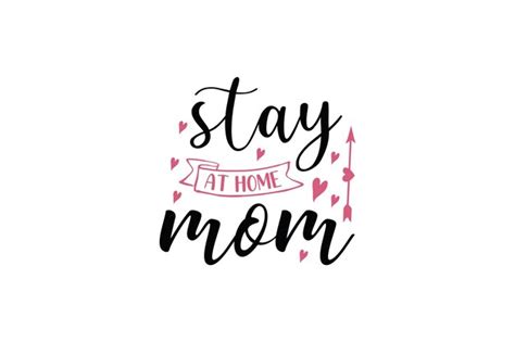 Premium Vector Stay At Home Mom Lettering With Hearts Hand Drawn