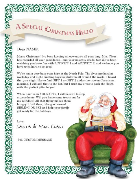 Free Printable Letter From Santa Templates