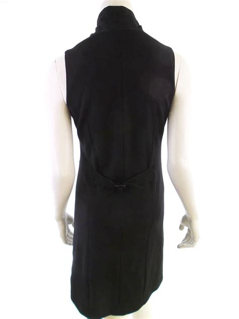 BY TI MO T S Noir Longueur Genou Robe Blazer Viscose Sans Manches EBay