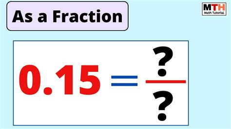 0 15 As A Fraction Simplified Form Convert 0 15 To A Fraction Youtube