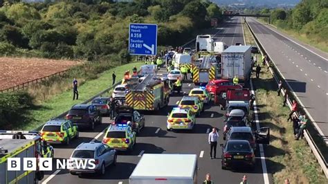 M5 In Somerset Closed Following Serious Crash Bbc News