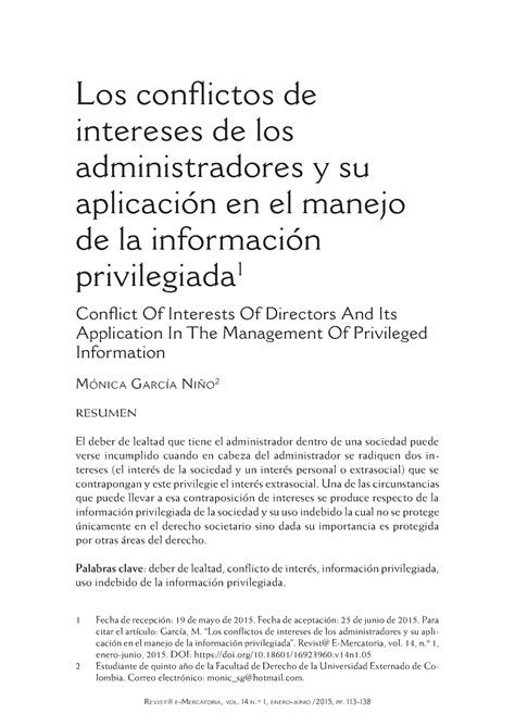 Conflicto De Intereses Los Conflictos De Intereses De Los