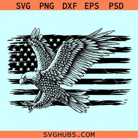 Flying Eagle Usa Flag Svg Us Eagle Svg Png Eagle Flag Svg Patriotic