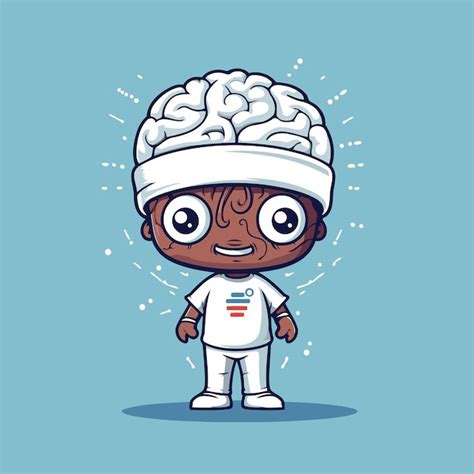 Lindo Personaje De Dibujos Animados De Cerebro Ilustraci N Vectorial En