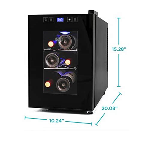 BLACK+DECKER 6 Bottle Wine Fridge, Thermoelectric Small Wine Cooler ...