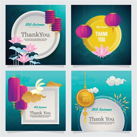 Mid Autumn Festival Marketing Gift Card Template Vector Art At