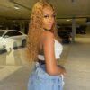 Honey Blonde Water Wave Wig X X HD Lace Frontal Wig Density Tinashe Hair