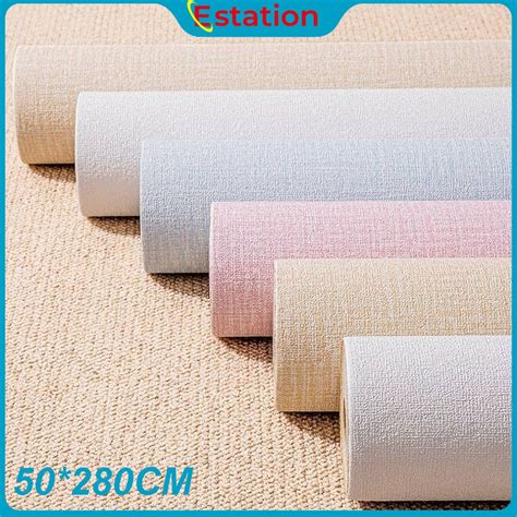 Jual Estation Wallpaper Linen Roll Wallpaper Dinding Dekorasi