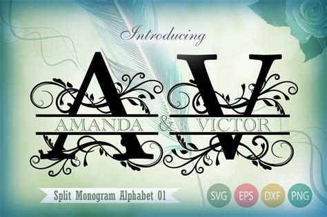 Split Monogram Alphabet Bundle 01 Vector Graphics Elements This Svg