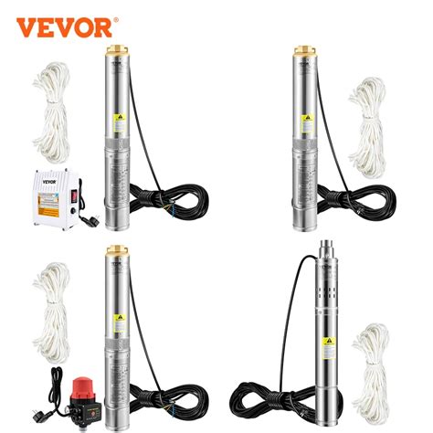 VEVOR Deep Well Submersible Pump Stainless Steel Water Pump 370W 550W