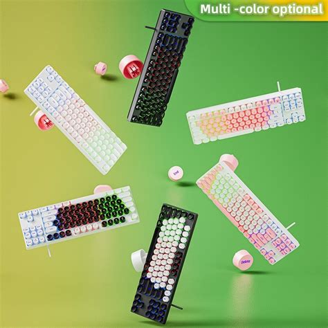 Dark Alien DK100 87 Keys Hot Plug In Glowing Game Wired Mechanical Keyboard 1 3m Black