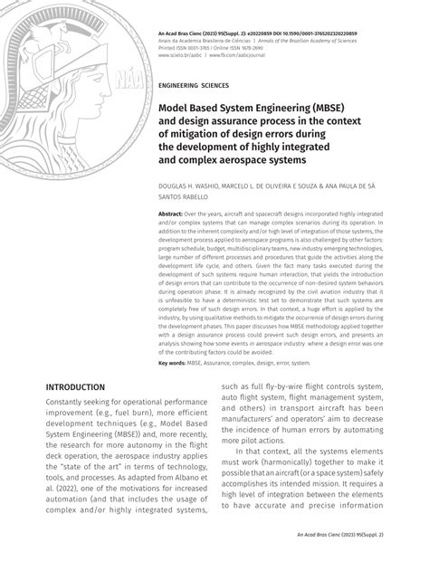 Pdf Model Based System Engineering Mbse And Design Assurance