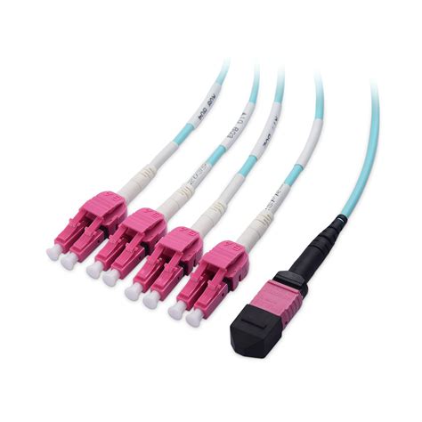 MTP To 4 X LC 8 Fiber 10GB 40GB 50 125 Om4 Ofnp Multimode Fiber Optic