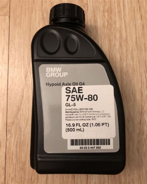 Genuine BMW Hypoid Axle Oil G4 83222447362 Sae-75w-80 500ml for sale ...