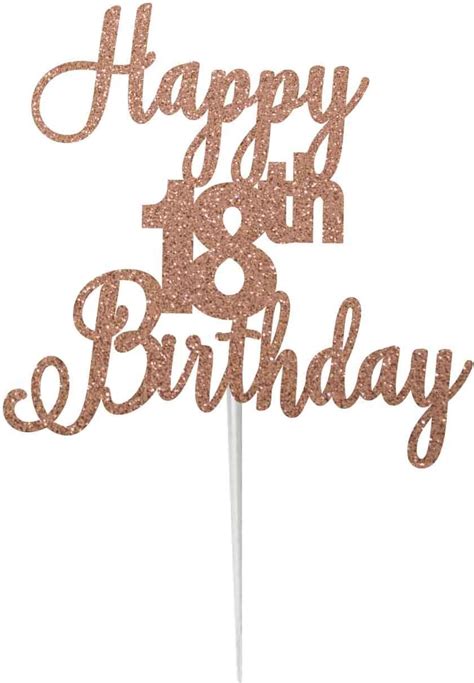 Lissielou Happy 18th Birthday Cake Topper In Pretty Glitter Card Made