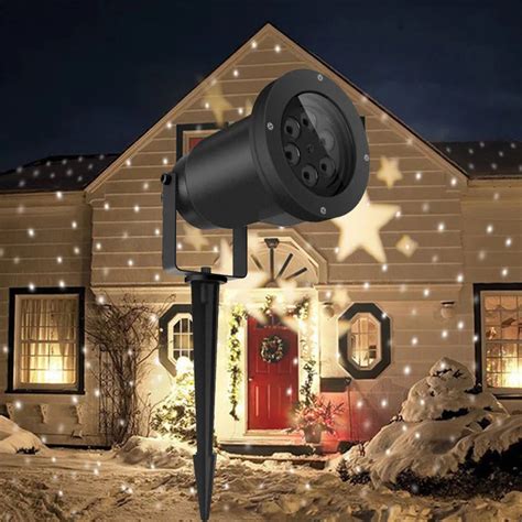 LED Outdoor Waterproof IP65 Christmas Warm White Star Projector Light Xmas Holiday Garden Indoor ...