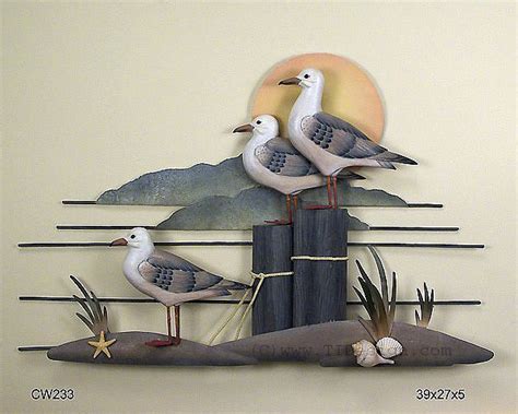 Seagull Trio Coastal Wall Sculpture Nautical Wall Hangings And Beach