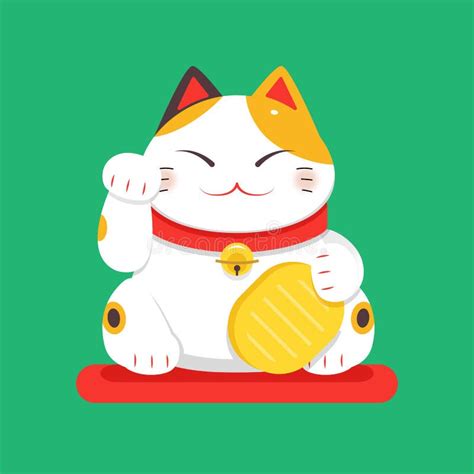 Plano Derecho Aumentado Neko Blanco De La Pata De Maneki Ilustraci N