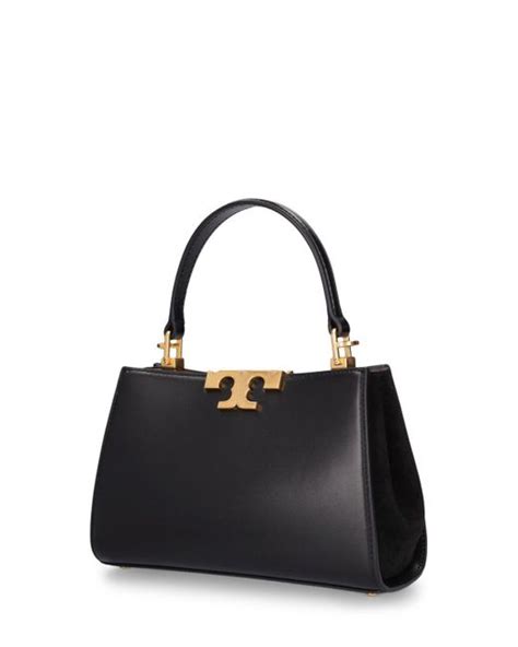 Tory Burch Mini Eleanor Satchel Leather Bag In Black Lyst