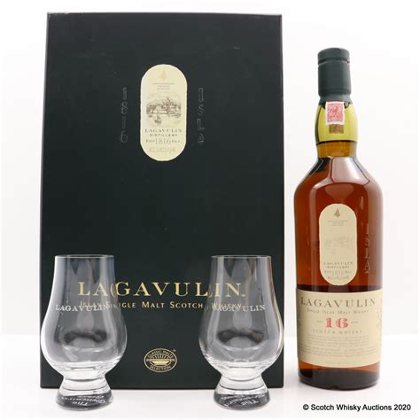 Lagavulin 16 Year Old And Glasses Set The 113th Auction Scotch Whisky