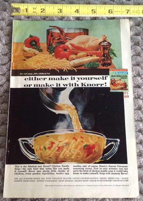 Vintage Knorr Chicken Noodle Soup Color Print Magazine Ad Ebay