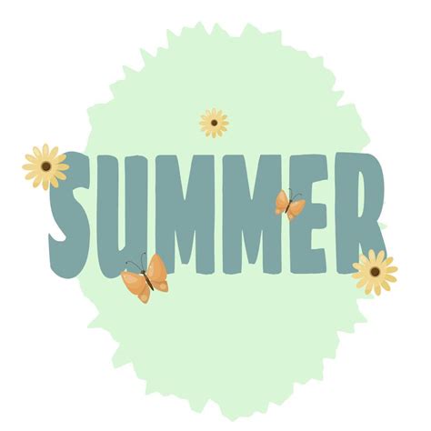 vector word summer with flowers and butterflies 23161056 Vector Art at ...