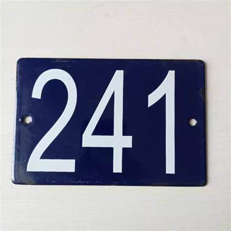 ANCIEN NUMÉRO DE rue Maison plaque émaillée 15x10 cm Bleu N 241 EUR